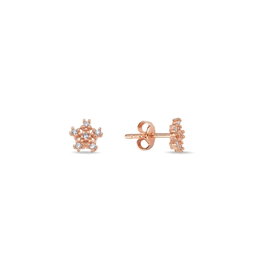 Heliophilia Silver Pendientes de Plata de Ley 925 con Oro Rosa y Circón